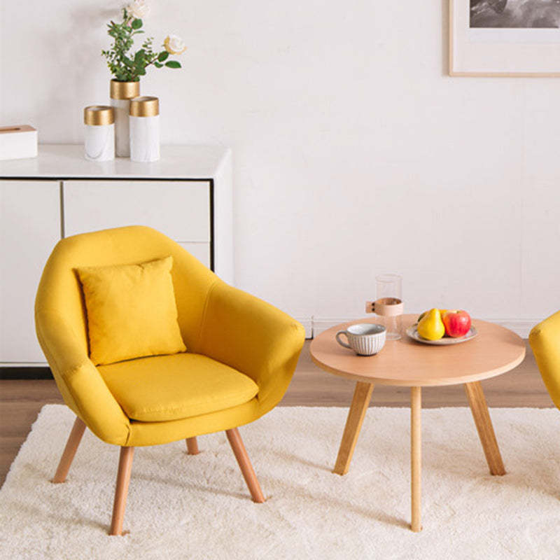 Nordic Cotton Wood Sofa with Armrest — Yellow