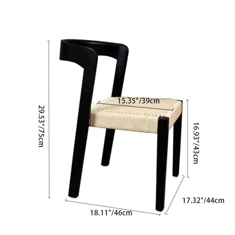 Scandinavian Rope Rubberwood Dining Chair