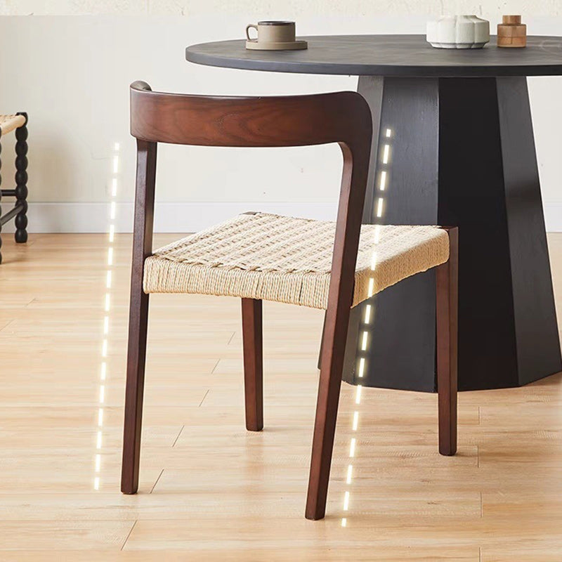 Scandinavian Rope Rubberwood Dining Chair