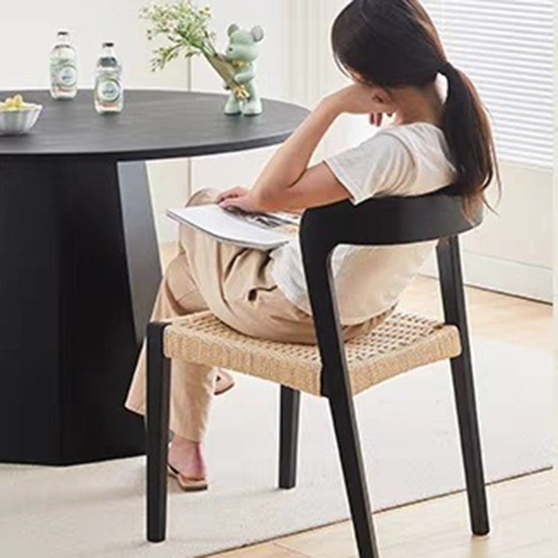 Scandinavian Rope Rubberwood Dining Chair