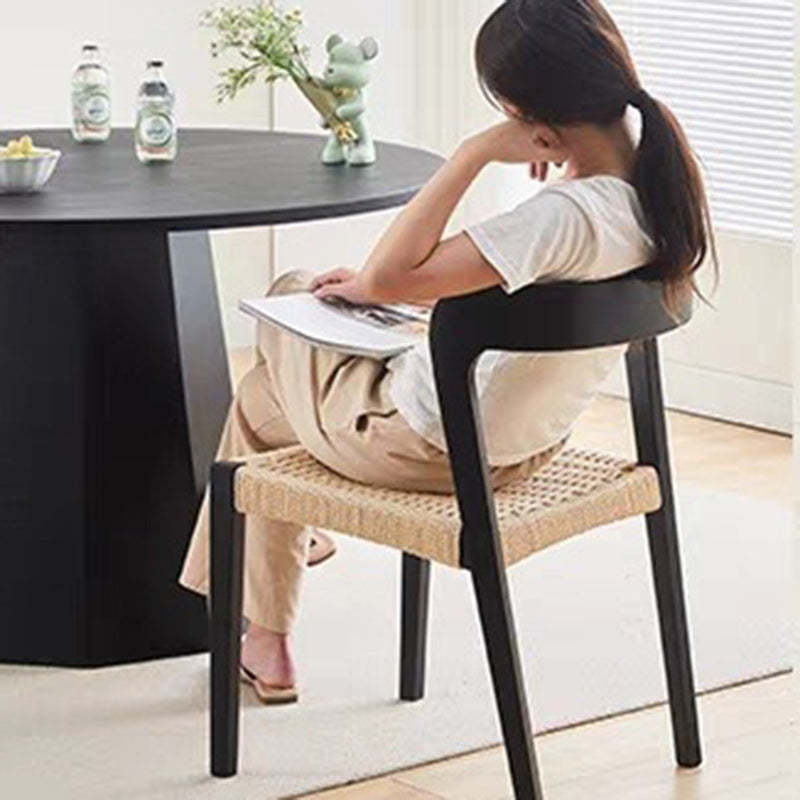 Scandinavian Rope Rubberwood Dining Chair