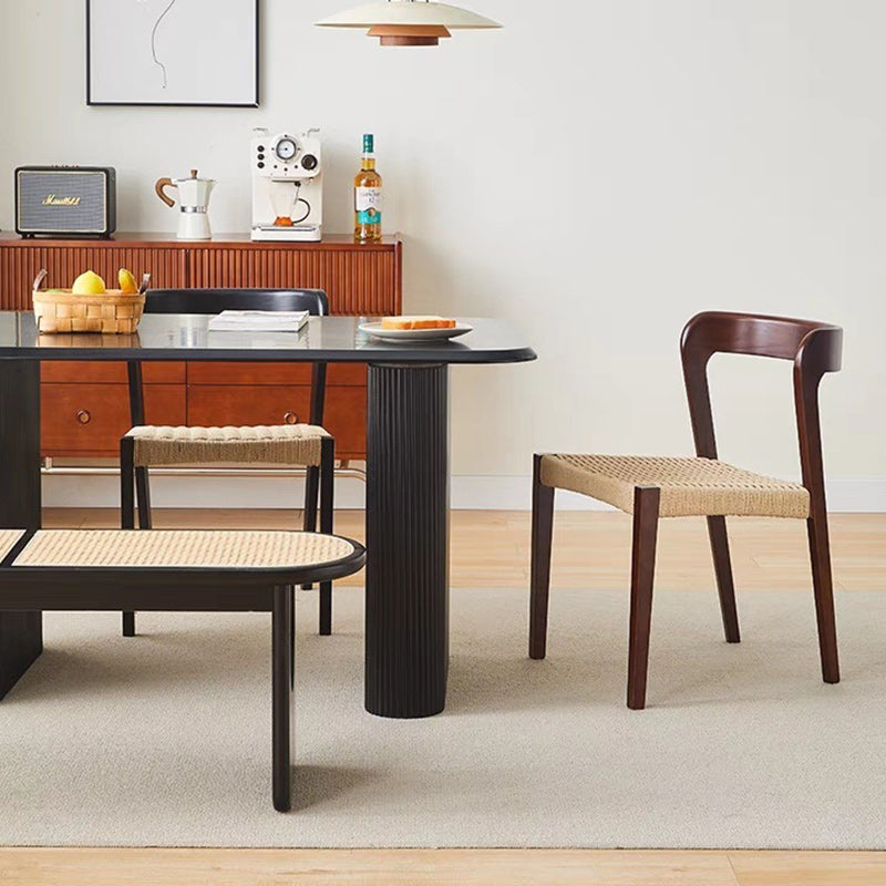 Scandinavian Rope Rubberwood Dining Chair
