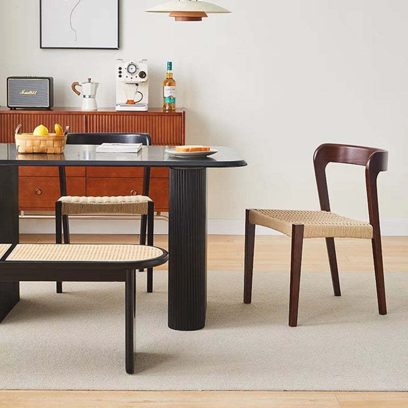 Scandinavian Rope Rubberwood Dining Chair