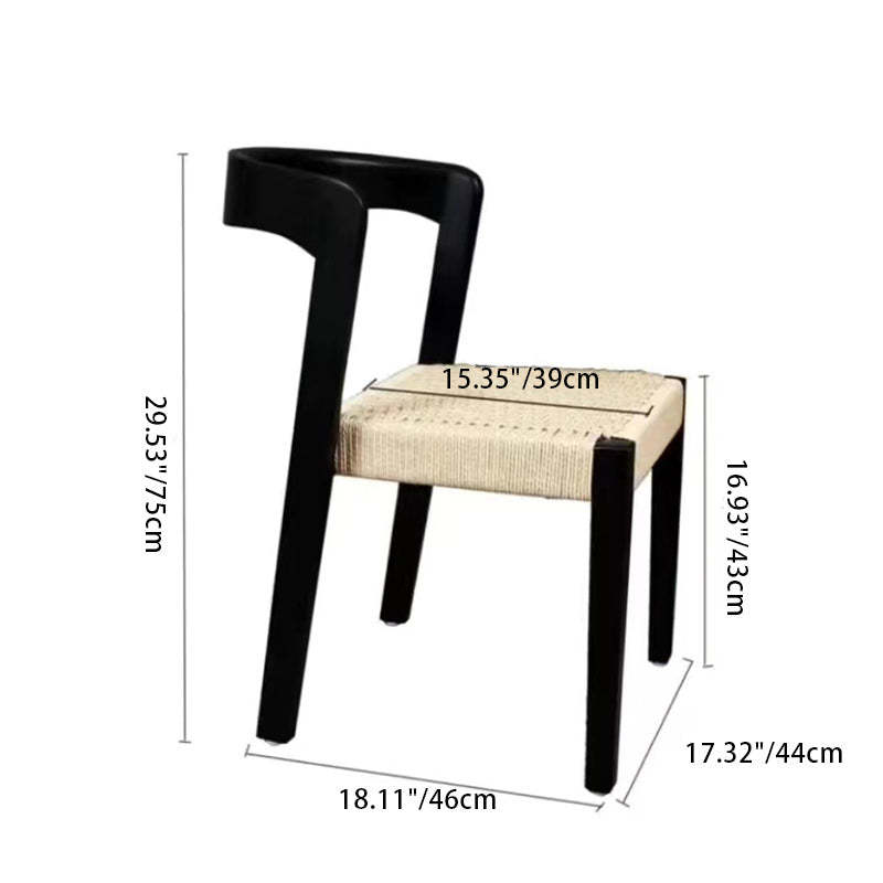 Scandinavian Rope Rubberwood Dining Chair