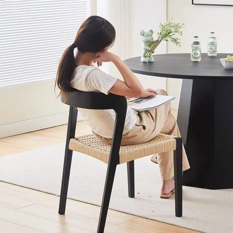 Scandinavian Rope Rubberwood Dining Chair