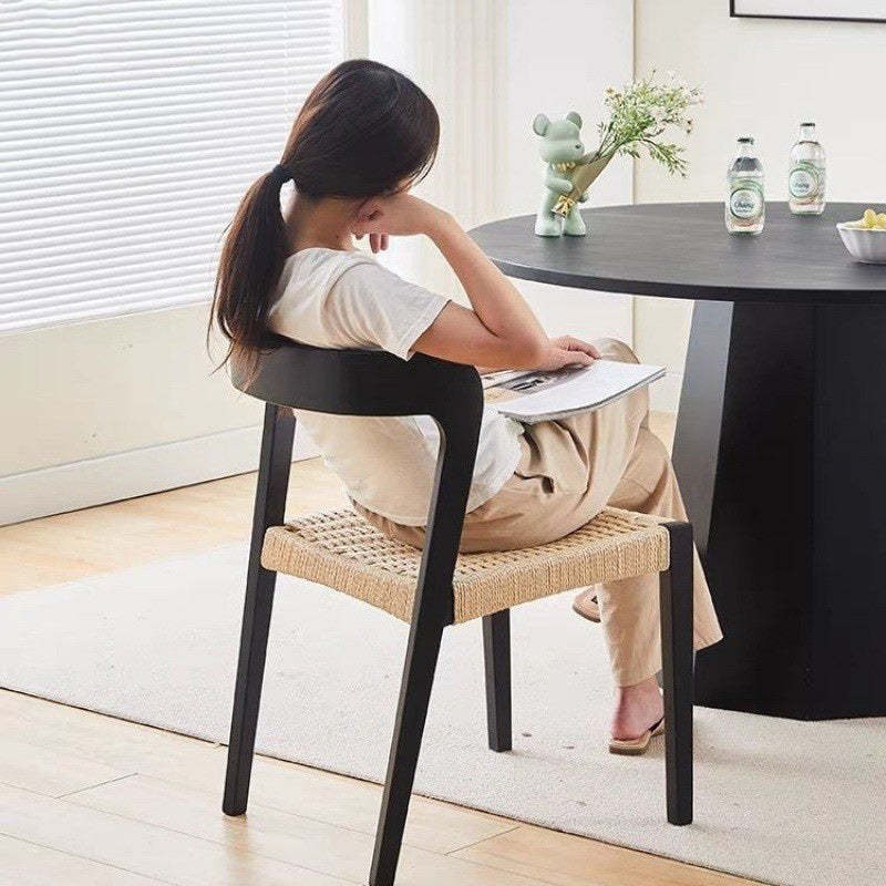 Scandinavian Rope Rubberwood Dining Chair