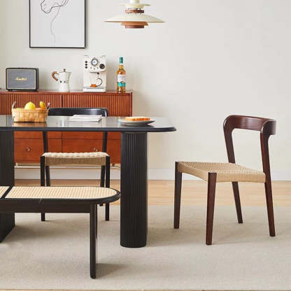Scandinavian Rope Rubberwood Dining Chair