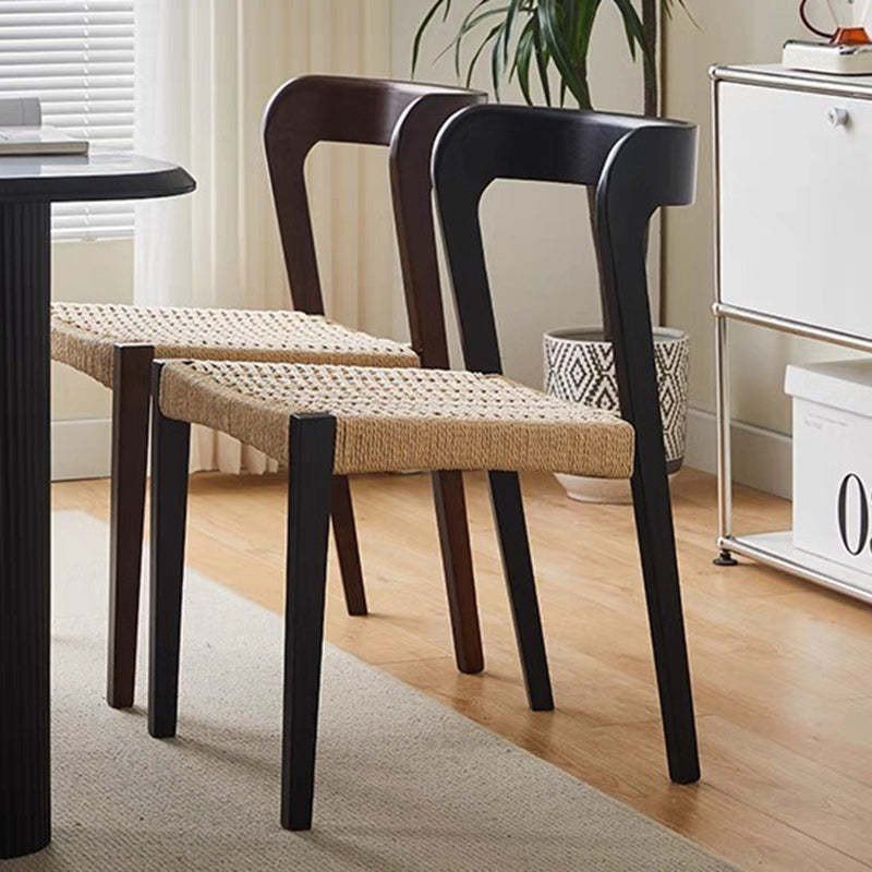 Scandinavian Rope Rubberwood Dining Chair