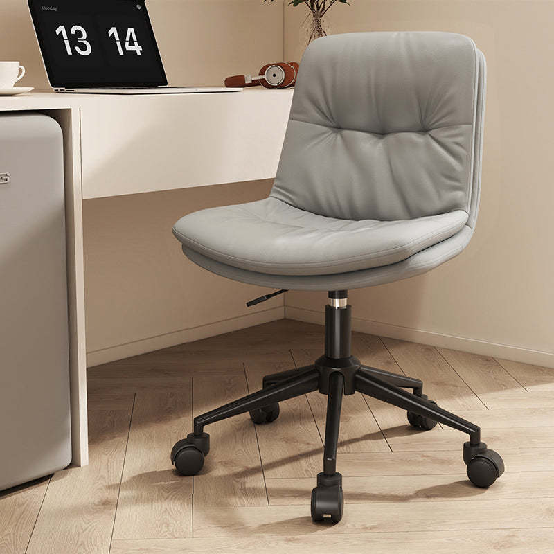 Nordic Leather Steel Desk Chair — Gray