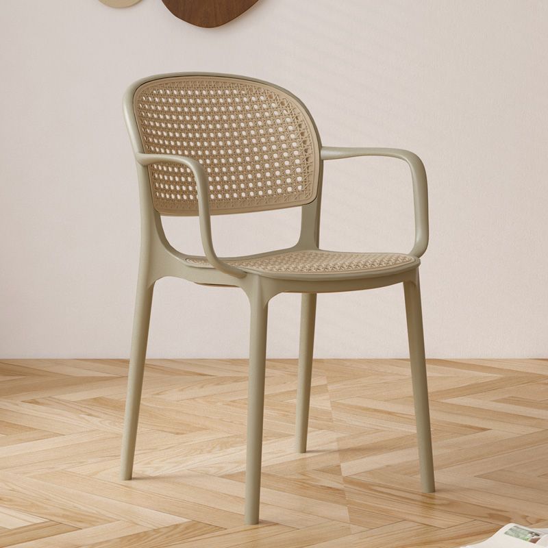 Rattan wood dining chairs & benches in green