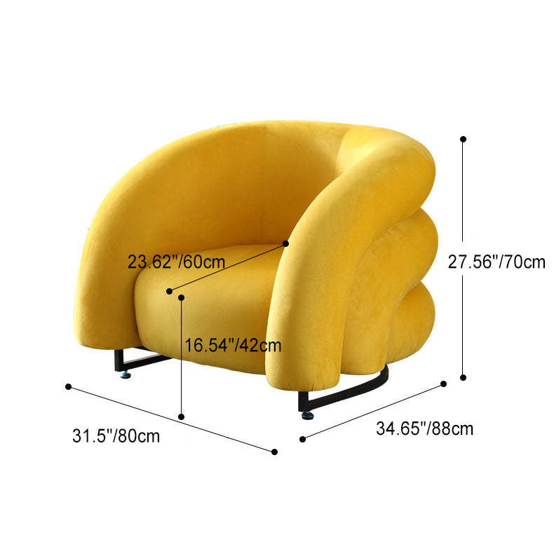 Nordic Velvet Steel Wood Sofa