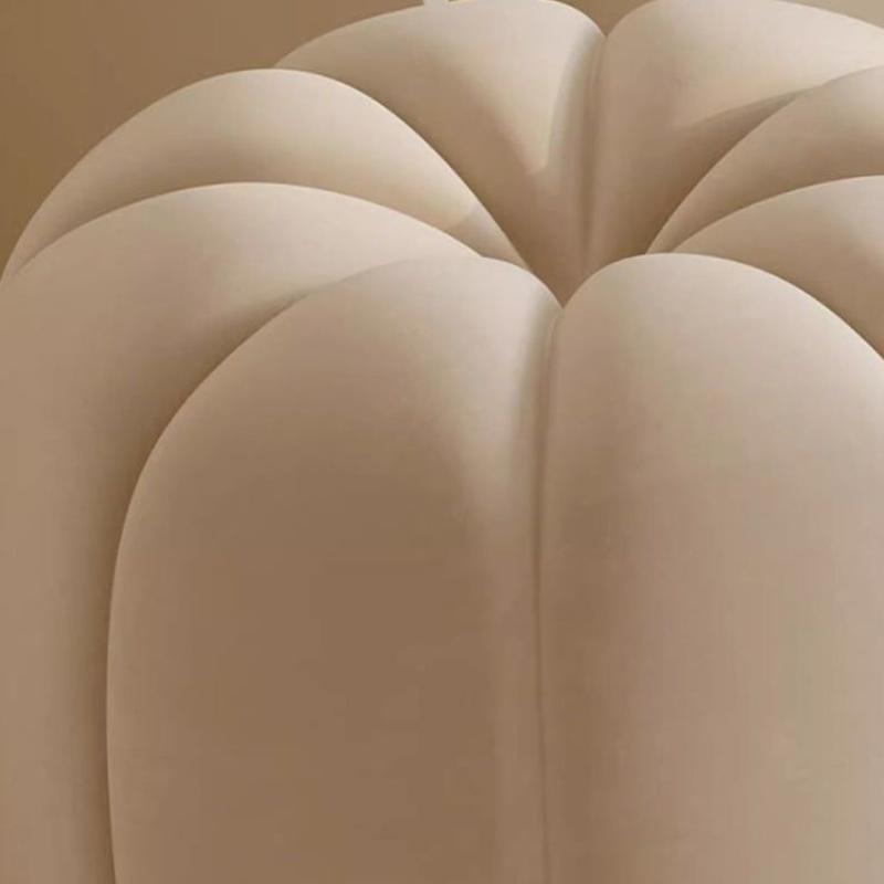 Scandinavian Pumpkin Flannel Wood Vanity Stool Backless
