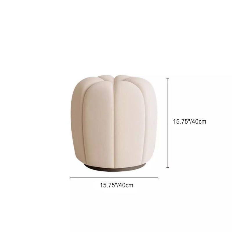 Scandinavian Pumpkin Flannel Wood Vanity Stool Backless