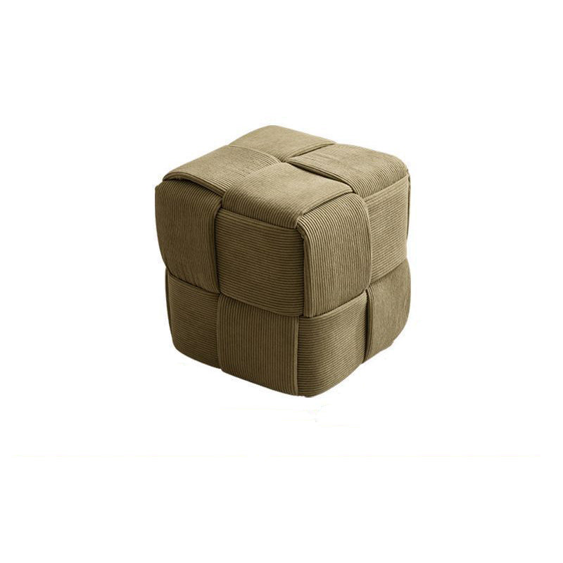 Nordic Corduroy Wood Footstool