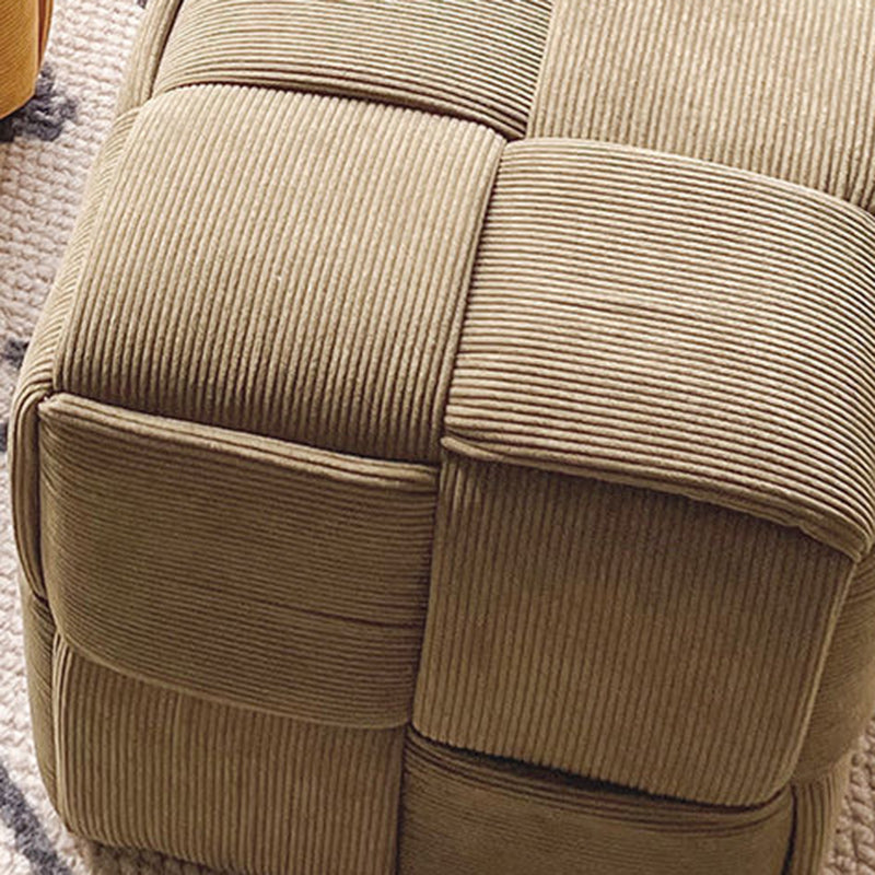 Nordic Corduroy Wood Footstool
