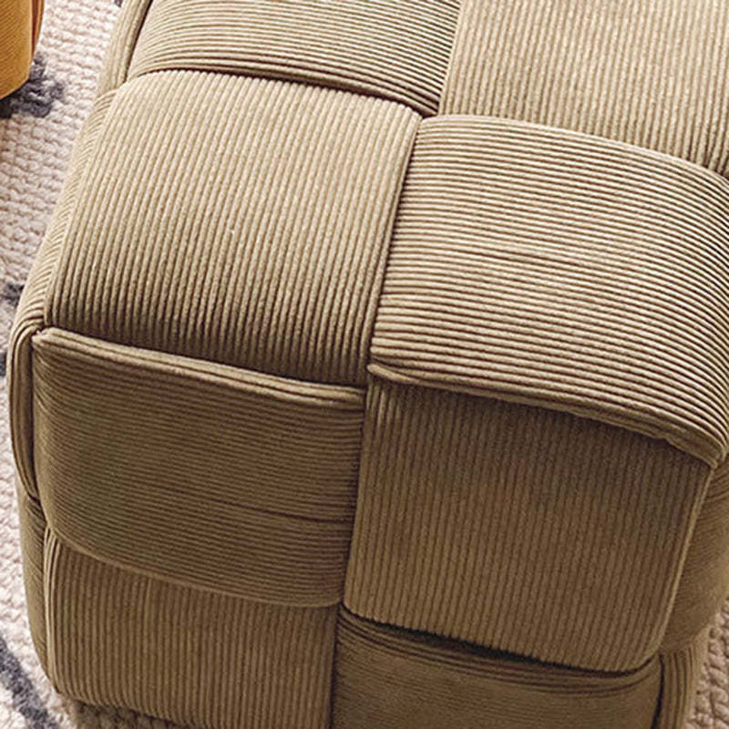 Nordic Corduroy Wood Footstool