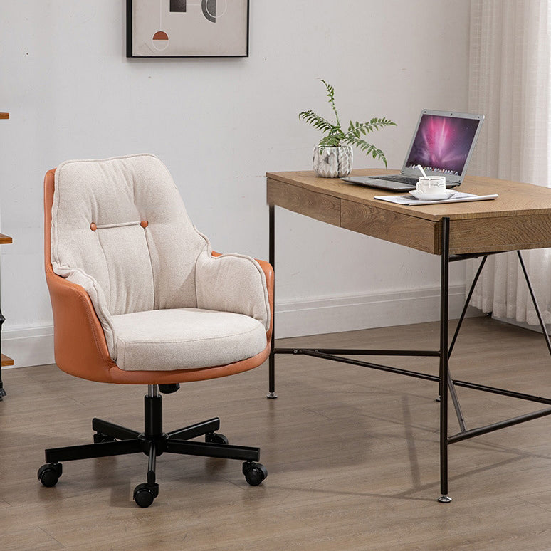 Modern Fabric Leather Steel Desk Armchair