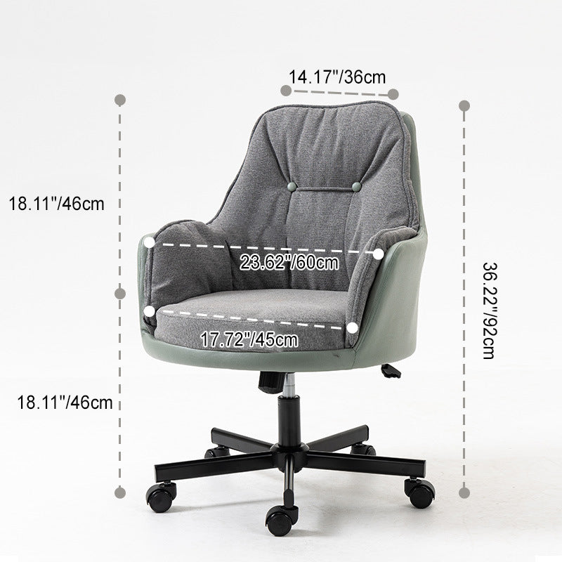 Modern Fabric Leather Steel Desk Armchair