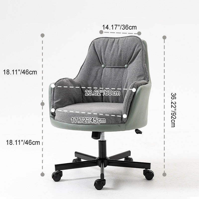 Modern Fabric Leather Steel Desk Armchair