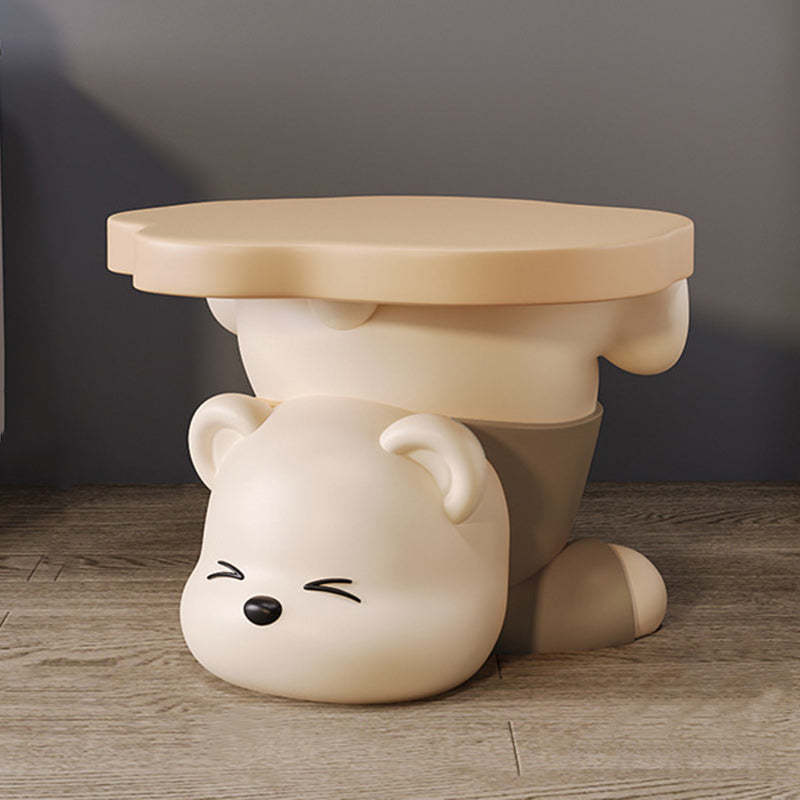 Bear Resin Footstool — Milk Yellow