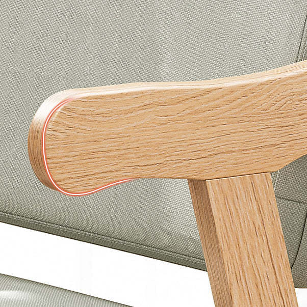 Nordic Fabric Solid Wood Desk Armchair