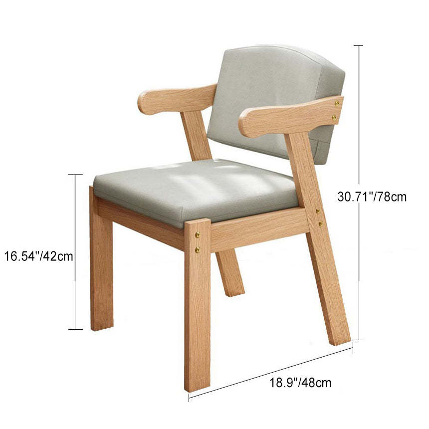 Nordic Fabric Solid Wood Desk Armchair