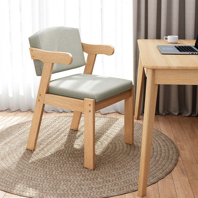Nordic Fabric Solid Wood Desk Armchair