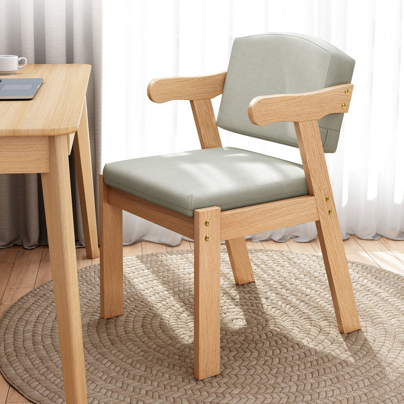 Nordic Fabric Solid Wood Desk Armchair