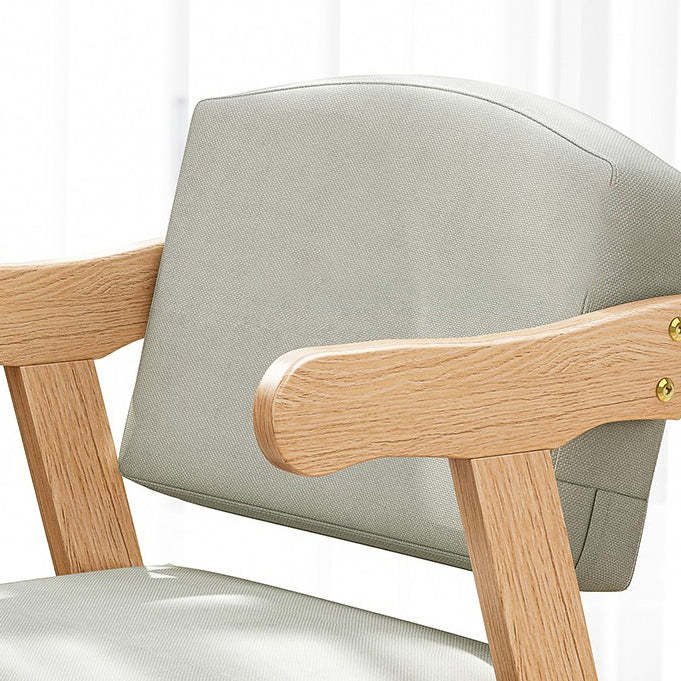 Nordic Fabric Solid Wood Desk Armchair