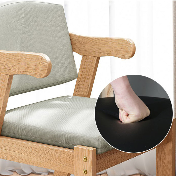 Nordic Fabric Solid Wood Desk Armchair