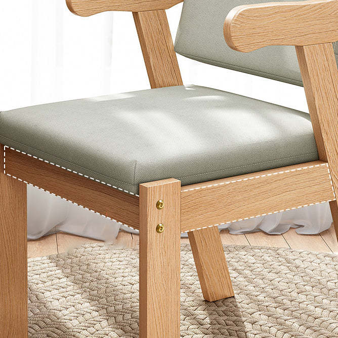 Nordic Fabric Solid Wood Desk Armchair