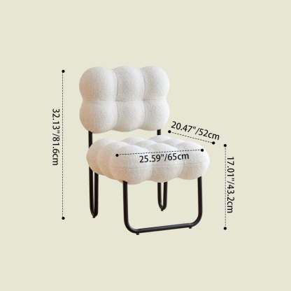 Modern Cream Coil Velvet Steel Vanity Stool