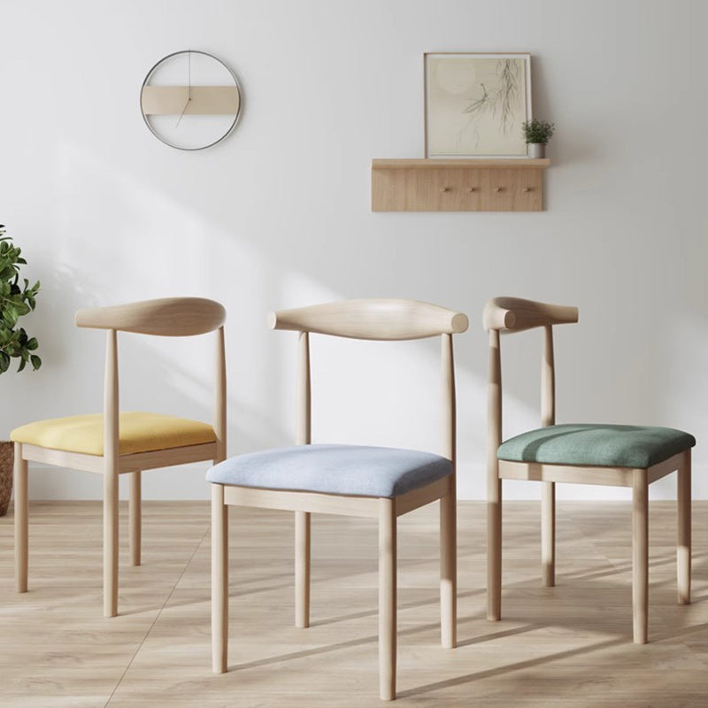 Minimalist Cotton Wood Dining Chair — Yellow