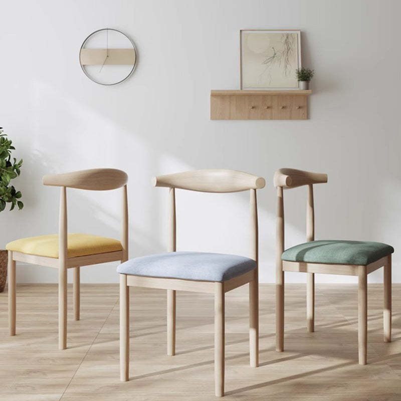 Minimalist Cotton Wood Dining Chair — Yellow