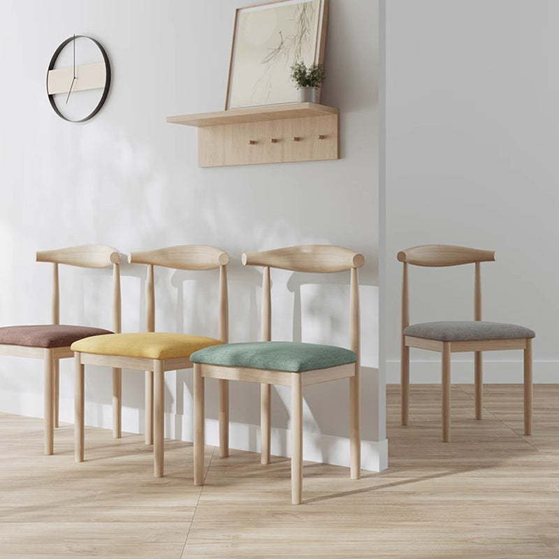 Minimalist Cotton Wood Dining Chair — Green