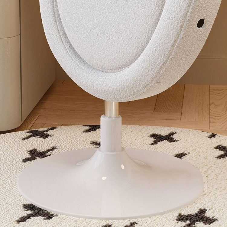 Modern Round Lambswool Steel Vanity Stool