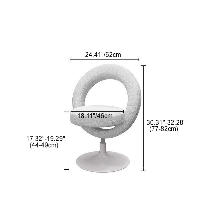 Modern Round Lambswool Steel Vanity Stool
