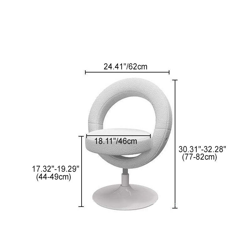 Modern Round Lambswool Steel Vanity Stool