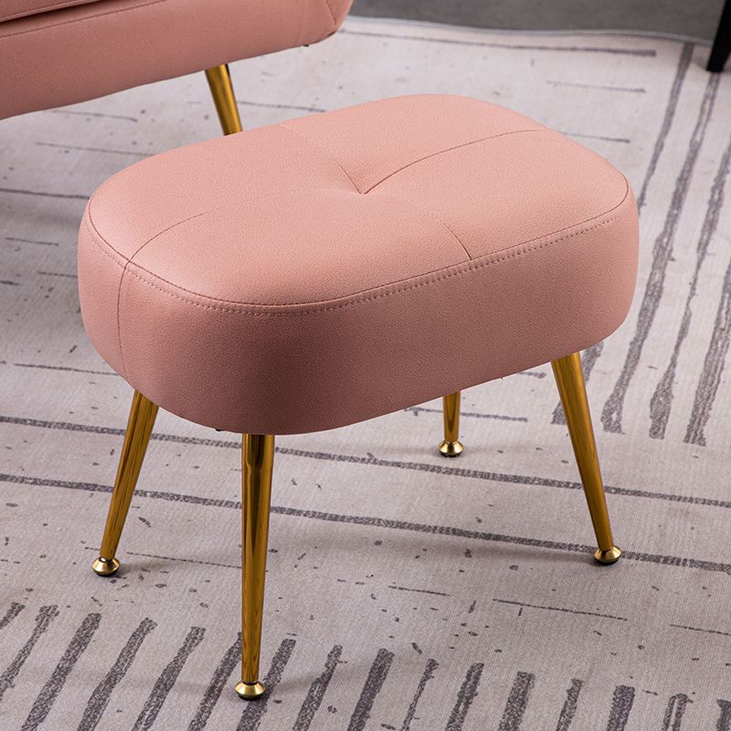 Nordic Tech Fabric Steel Footstool — Pink