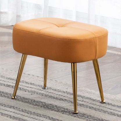 Nordic Tech Fabric Steel Footstool — Orange