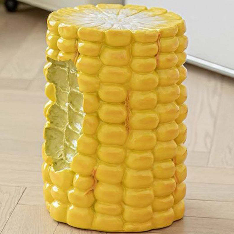 Lighom creative corn hamburger resin fabric footstools