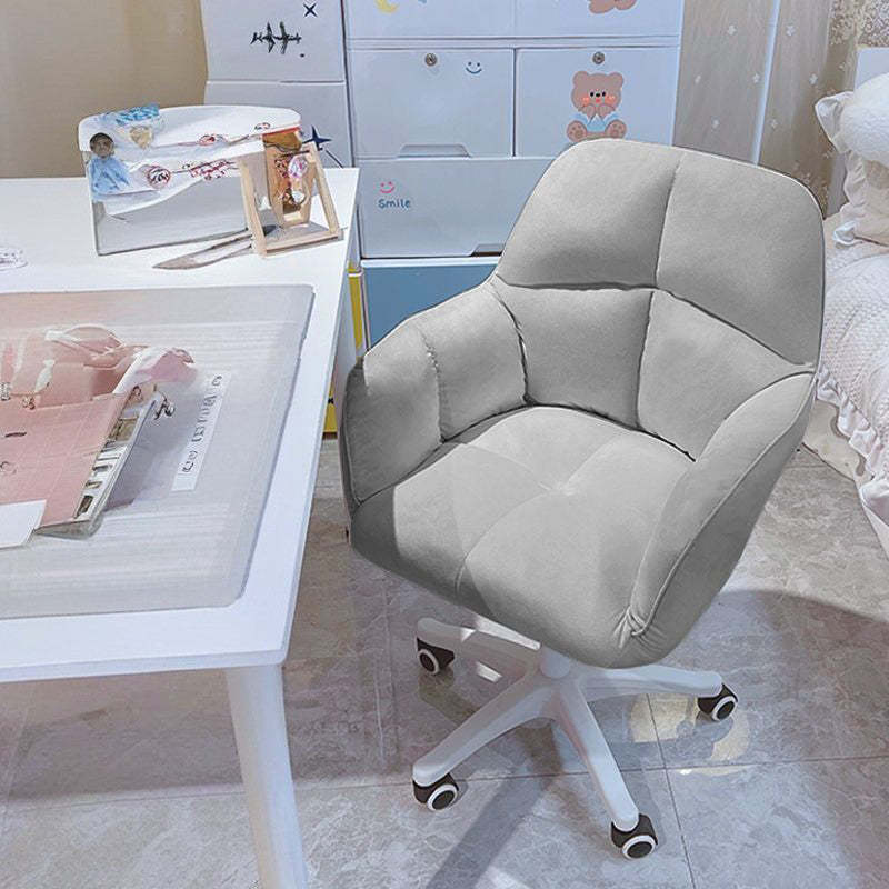 Modern Flannelette Nylon Desk Armchair — Light Gray