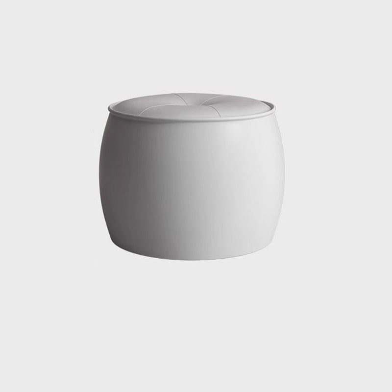Nordic Cylinder Leather Wood Footstool
