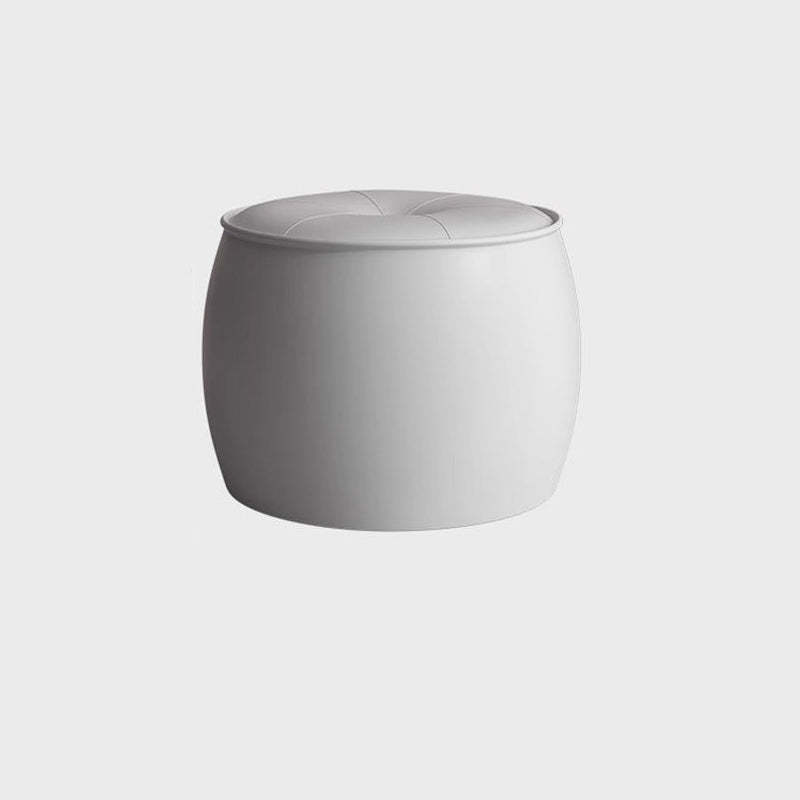 Nordic Cylinder Leather Wood Footstool
