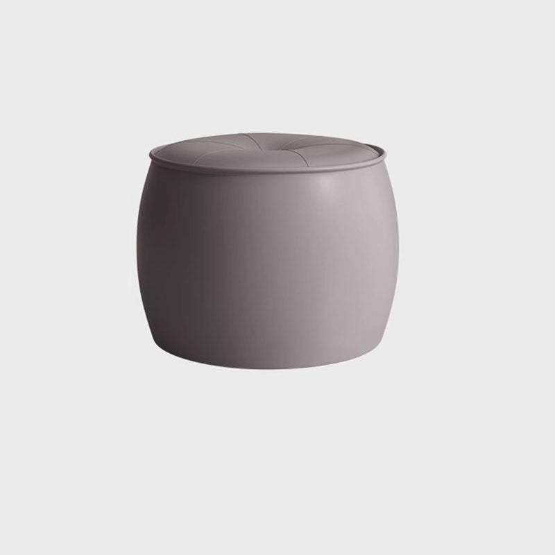 Nordic Cylinder Leather Wood Footstool