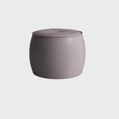 Nordic Cylinder Leather Wood Footstool