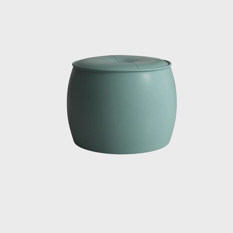 Nordic Cylinder Leather Wood Footstool