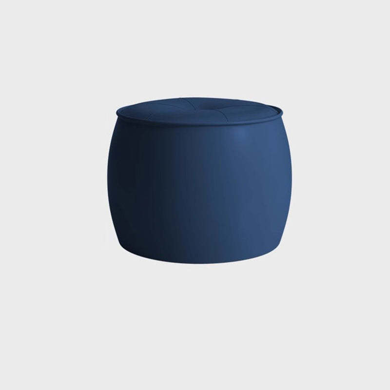 Nordic Cylinder Leather Wood Footstool