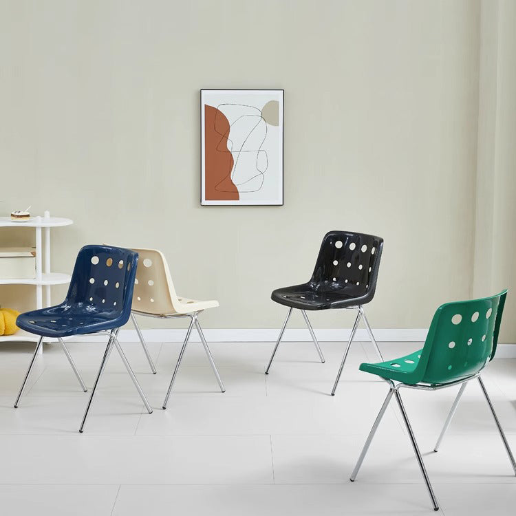Macaron Perforated Iron Dining Chair