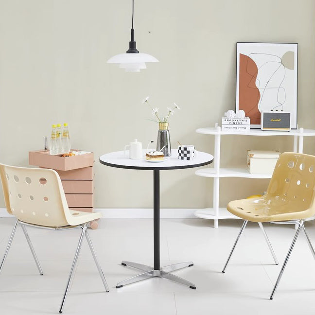 Macaron Perforated Iron Dining Chair — Black
